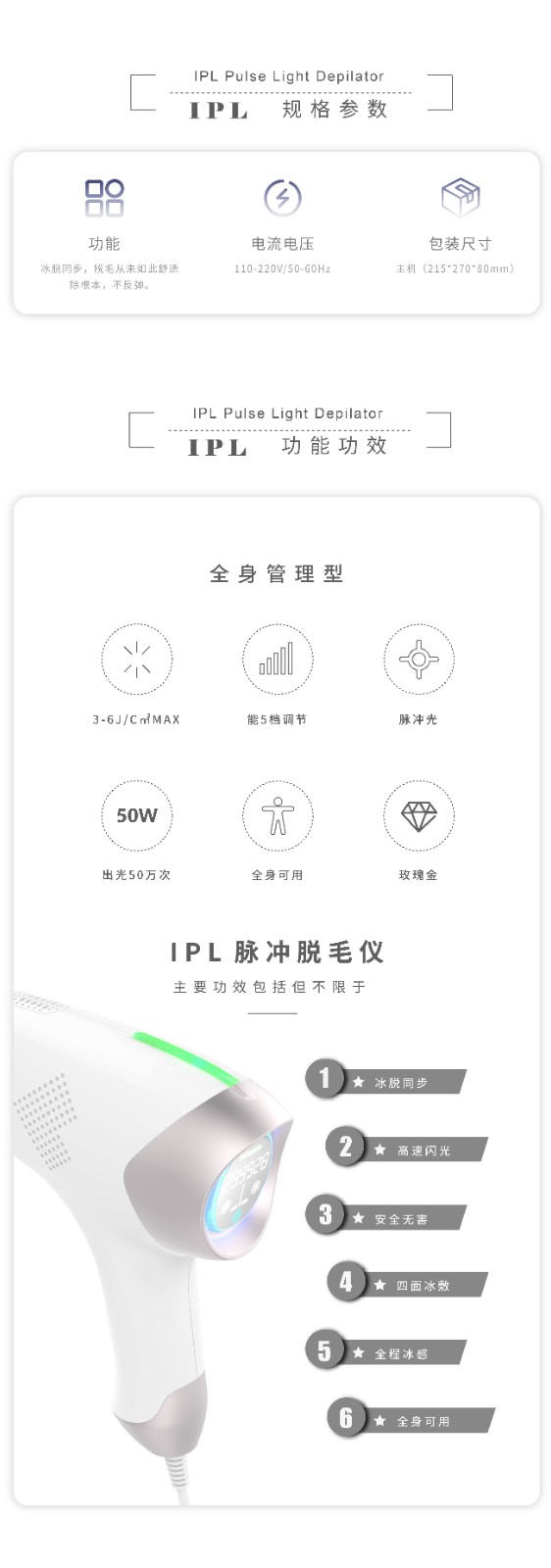 TOR-IPL pulse hair removal device: -2